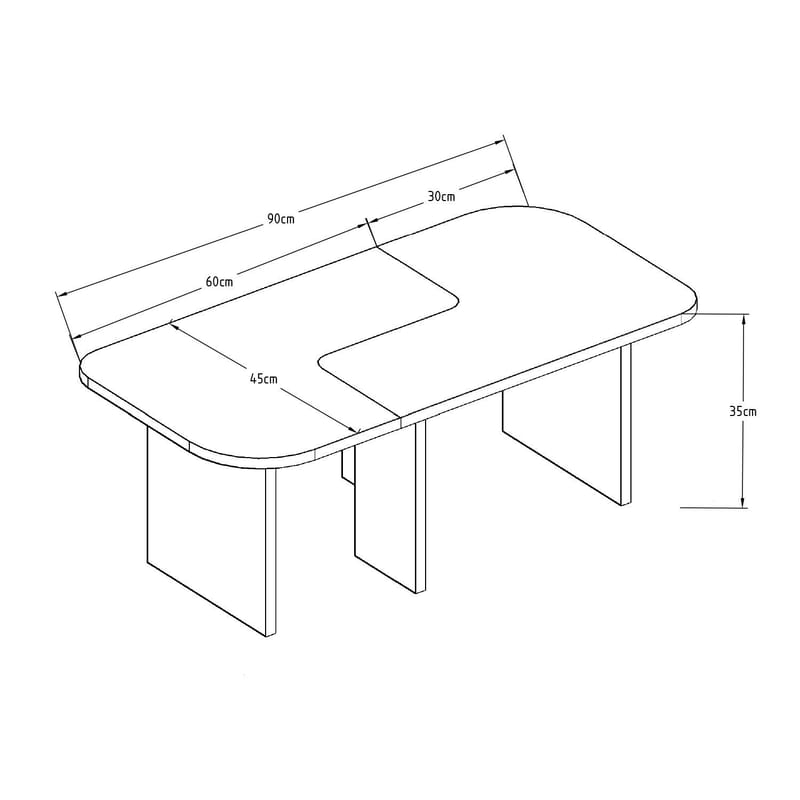 Iris Soffbordsset 90x35x45 cm - Antik valnöt - Möbler - Vardagsrum - Soffbord & vardagsrumsbord - Soffbord