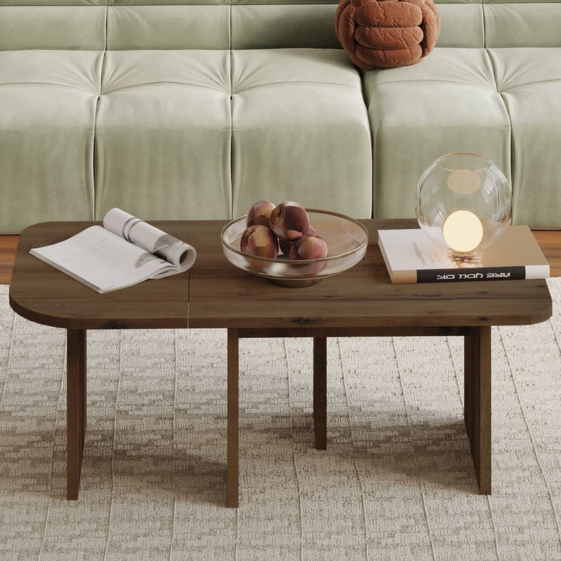 Iris Soffbordsset 90x35x45 cm - Antik valnöt - Möbler - Vardagsrum - Soffbord & vardagsrumsbord - Soffbord