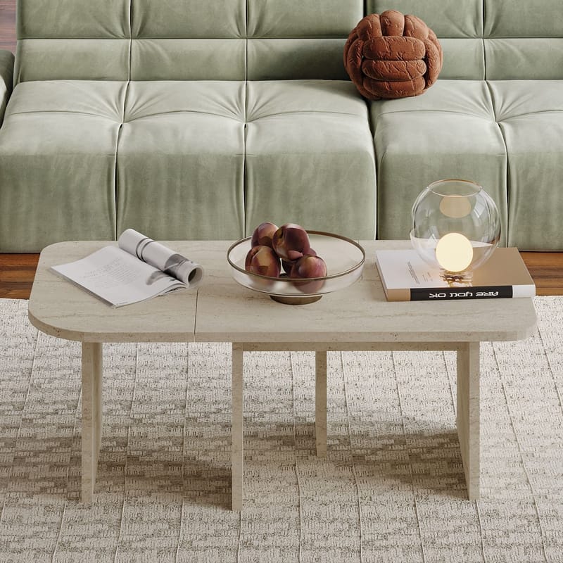 Iris Soffbordsset 90x35x45 cm - Travertin - Möbler - Vardagsrum - Soffbord & vardagsrumsbord - Soffbord