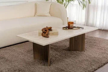 Isami Soffbord 119x40x60 cm - Travertin, Venezia-valnöt - Möbler - Vardagsrum - Soffbord & vardagsrumsbord - Soffbord