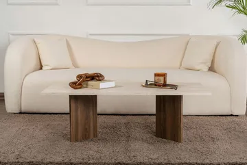Isami Soffbord 119x40x60 cm - Travertin, Venezia-valnöt - Möbler - Vardagsrum - Soffbord & vardagsrumsbord - Soffbord
