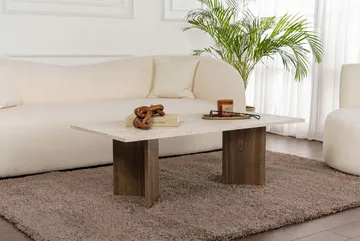 Isami Soffbord 119x40x60 cm - Travertin, Venezia-valnöt - Möbler - Vardagsrum - Soffbord & vardagsrumsbord - Soffbord