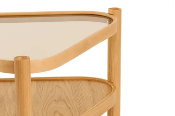 Isdahl Rektangulärt Soffbord med Hyllor i med Träben - Brunt Rökglas - Möbler - Vardagsrum - Soffbord & vardagsrumsbord - Soffbord