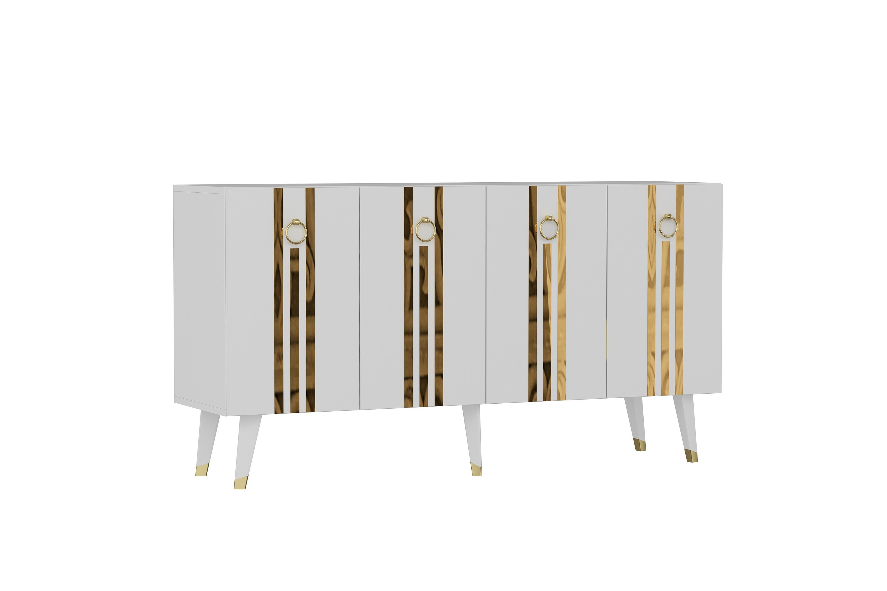 isil konsollbord 150 cm vit/guld -