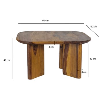 Ivoano Soffbord 60 cm Lantlig stil - Varm mörkbrun - Möbler - Vardagsrum - Soffbord & vardagsrumsbord - Soffbord