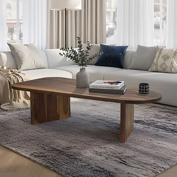 Ivoeri Soffbord 120 cm Oval Lantlig stil - Varm mörkbrun - Möbler - Vardagsrum - Soffbord & vardagsrumsbord - Soffbord