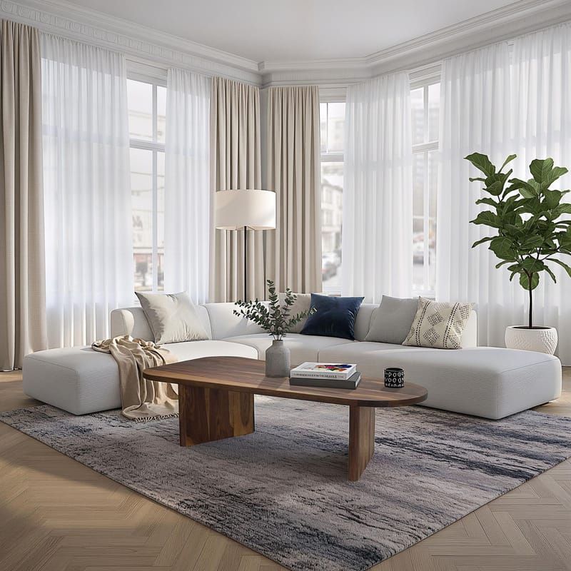 Ivoeri Soffbord 120 cm Oval Lantlig stil - Varm mörkbrun - Möbler - Vardagsrum - Soffbord & vardagsrumsbord - Soffbord