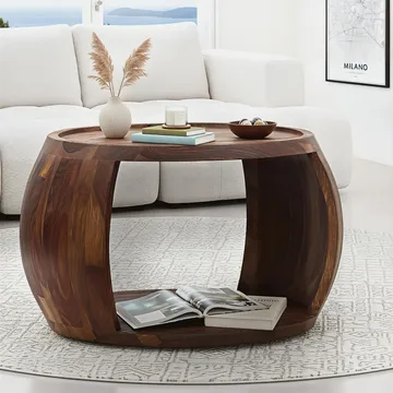 Ivoilo Soffbord 60 cm Lantlig stil - Varm mörkbrun - Möbler - Vardagsrum - Soffbord & vardagsrumsbord - Soffbord