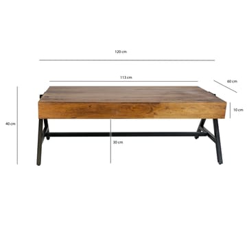 Ivoira Soffbord 120 cm Industriell stil - Varm mörkbrun och svart - Möbler - Vardagsrum - Soffbord & vardagsrumsbord - Soffbord