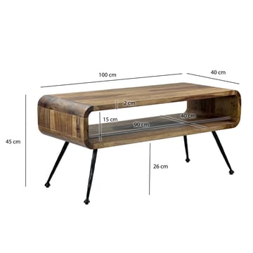 Ivoova Soffbord 100 cm - Varm mörkbrun och svart - Möbler - Vardagsrum - Soffbord & vardagsrumsbord - Soffbord