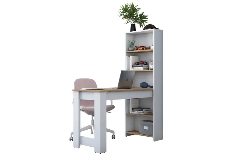 Jaan Skrivbord 53,8x120 cm Vit/Brun - Hanah Home - Möbler - Hemmakontor - Skrivbord