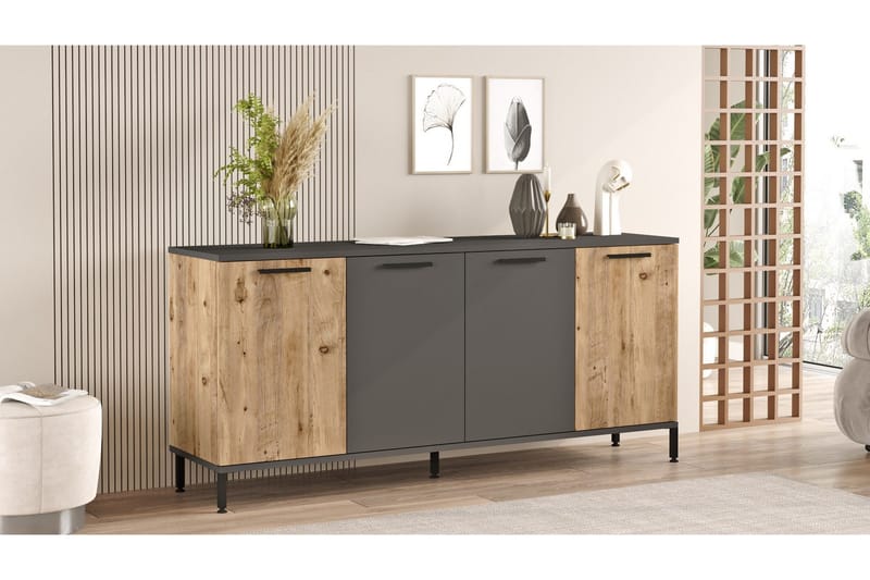 Jagmal Konsollbord 160x71,8 cm Antracit/Brun - Hanah Home - Möbler - Vardagsrum - Soffbord & vardagsrumsbord - Avlastningsbord & konsolbord