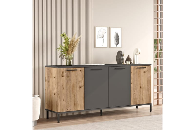 Jagmal Konsollbord 160x71,8 cm Antracit/Brun - Hanah Home - Möbler - Vardagsrum - Soffbord & vardagsrumsbord - Avlastningsbord & konsolbord