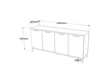 Jagmal Konsollbord 160x71,8 cm Antracit/Brun - Hanah Home - Möbler - Vardagsrum - Soffbord & vardagsrumsbord - Avlastningsbord & konsolbord