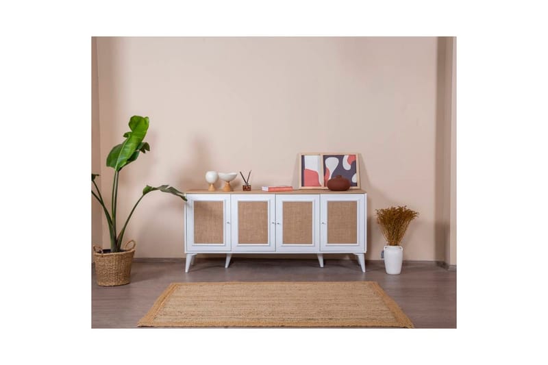 Jatinder Konsollbord 80 cm - Mediumfärgat trä/Vit - Möbler - Vardagsrum - Soffbord & vardagsrumsbord - Avlastningsbord & konsolbord