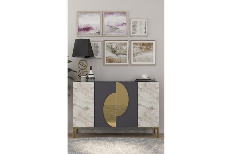 Jorel Konsollbord 120 cm - Antracit/Guld - Möbler - Vardagsrum - Soffbord & vardagsrumsbord - Avlastningsbord & konsolbord