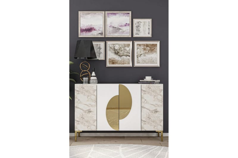 Jorel Konsollbord 120 cm - Vit/Guld - Möbler - Vardagsrum - Soffbord & vardagsrumsbord - Avlastningsbord & konsolbord