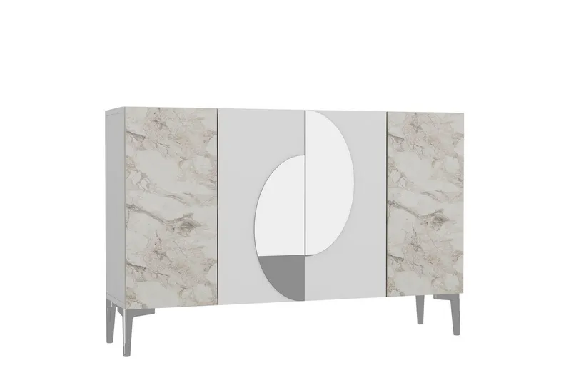 Jorel Konsollbord 120 cm - Vit/Silver - Möbler - Vardagsrum - Soffbord & vardagsrumsbord - Avlastningsbord & konsolbord