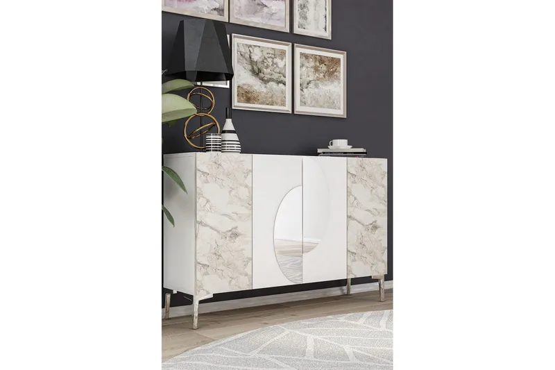 Jorel Konsollbord 120 cm - Vit/Silver - Möbler - Vardagsrum - Soffbord & vardagsrumsbord - Avlastningsbord & konsolbord