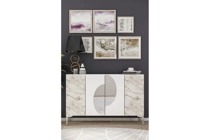 Jorel Konsollbord 120 cm - Vit/Silver - Möbler - Vardagsrum - Soffbord & vardagsrumsbord - Avlastningsbord & konsolbord