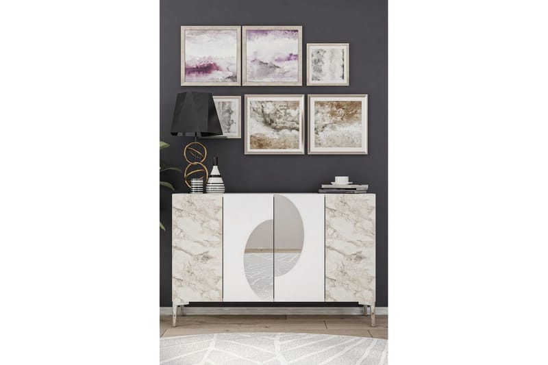 Jorel Konsollbord 120 cm - Vit/Silver - Möbler - Vardagsrum - Soffbord & vardagsrumsbord - Avlastningsbord & konsolbord