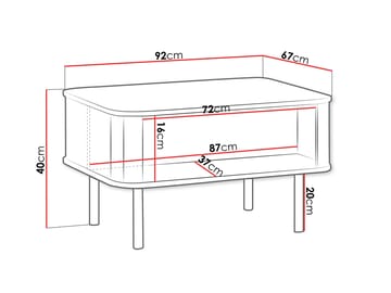 Joriel Soffbord 92 cm - Beige|svart - Möbler - Vardagsrum - Soffbord & vardagsrumsbord - Soffbord