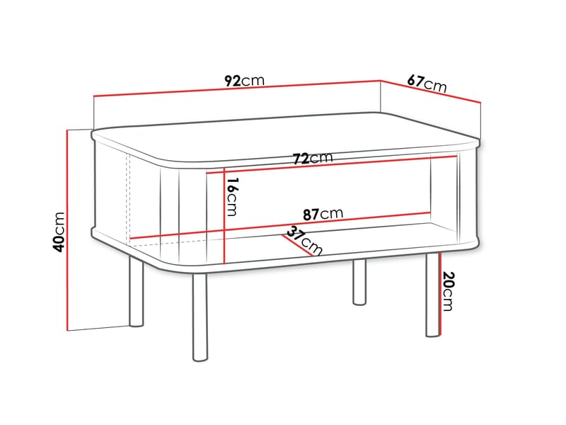 Joriel Soffbord 92 cm - Beige|svart - Möbler - Vardagsrum - Soffbord & vardagsrumsbord - Soffbord