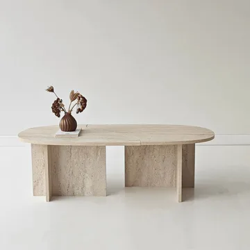 Jorvis Soffbord 120 cm Oval - Travertin - Möbler - Vardagsrum - Soffbord & vardagsrumsbord - Soffbord