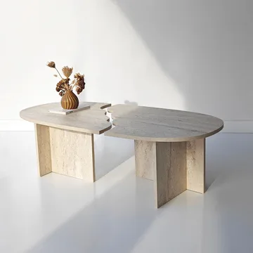 Jorvis Soffbord 120 cm Oval - Travertin - Möbler - Vardagsrum - Soffbord & vardagsrumsbord - Soffbord
