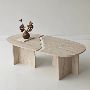 Jorvis Soffbord 120 cm Oval - Travertin - Möbler - Vardagsrum - Soffbord & vardagsrumsbord - Soffbord