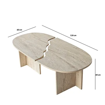Jorvis Soffbord 120 cm Oval - Travertin - Möbler - Vardagsrum - Soffbord & vardagsrumsbord - Soffbord