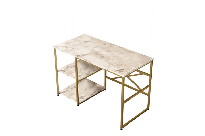 JUNA Skrivbord 120x60 cm Vit/Guld - Möbler - Hemmakontor - Skrivbord