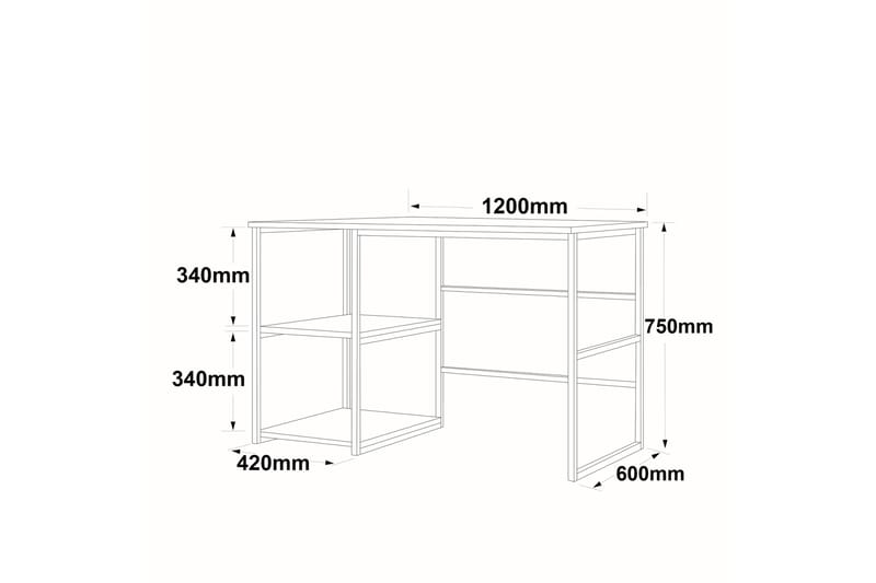 JUNA Skrivbord 120x60 cm Vit/Guld - Skrivbord - Bord