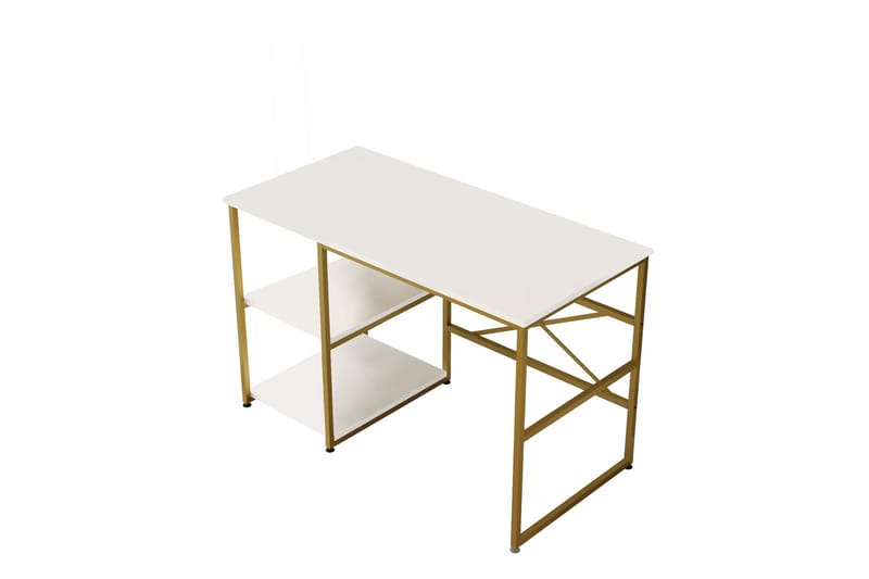 JUNA Skrivbord 120x60 cm Vit/Guld - Skrivbord - Bord