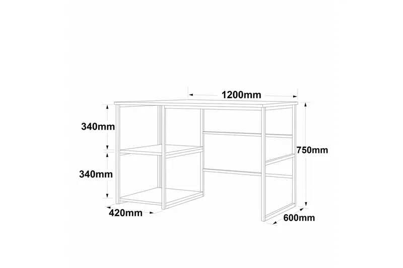 Juna Skrivbord 120x60 cm Vit/Guld - Hanah Home - Möbler - Hemmakontor - Skrivbord