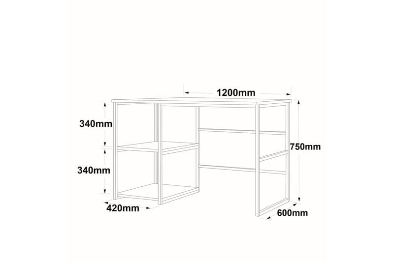 Juna Skrivbord 120x60 cm Vit/Guld - Hanah Home - Möbler - Hemmakontor - Skrivbord