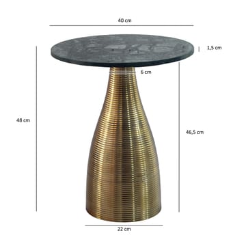 Junara Sidobord 40 cm - Mörkgrön och guld - Möbler - Vardagsrum - Soffbord & vardagsrumsbord - Brickbord
