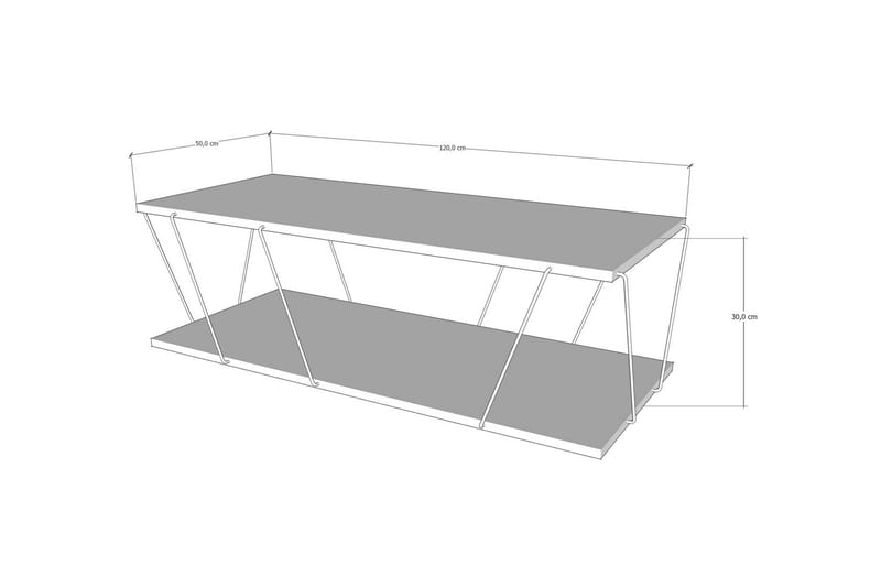 JURKLANE Soffbord 120 cm med Förvaring Hylla Antracit/Svart - Soffbord - Bord