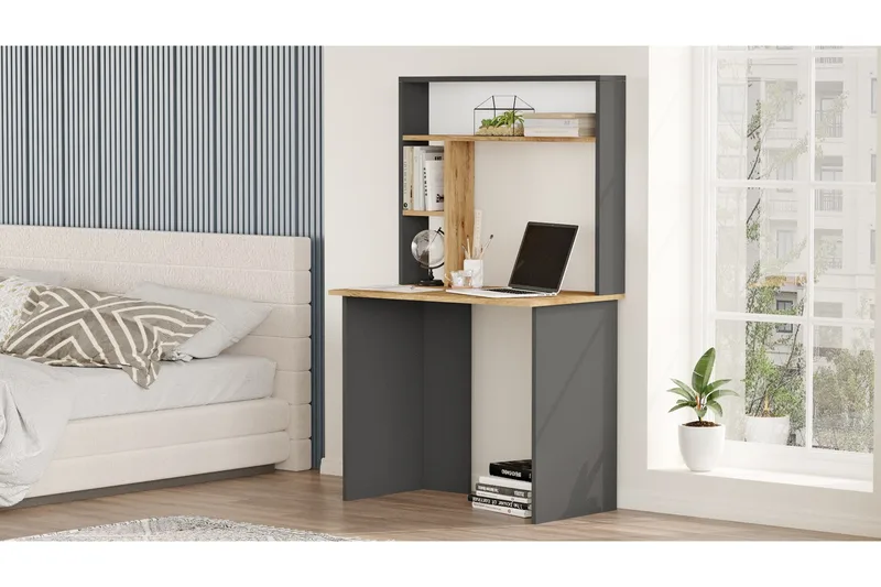 Kaiji Skrivbord 90x51,6 cm Mörkblå/Svart - Hanah Home - Möbler - Hemmakontor - Skrivbord