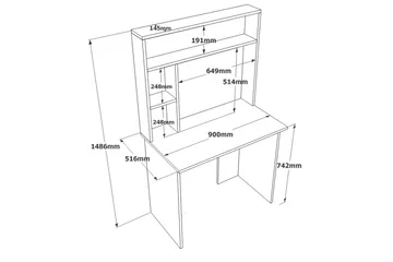 Kaiji Skrivbord 90x51,6 cm Mörkblå/Svart - Hanah Home - Möbler - Hemmakontor - Skrivbord