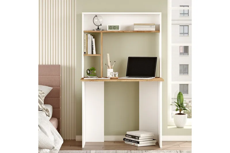 Kaiji Skrivbord 90x51,6 cm Mörkblå/Vit - Hanah Home - Möbler - Hemmakontor - Skrivbord