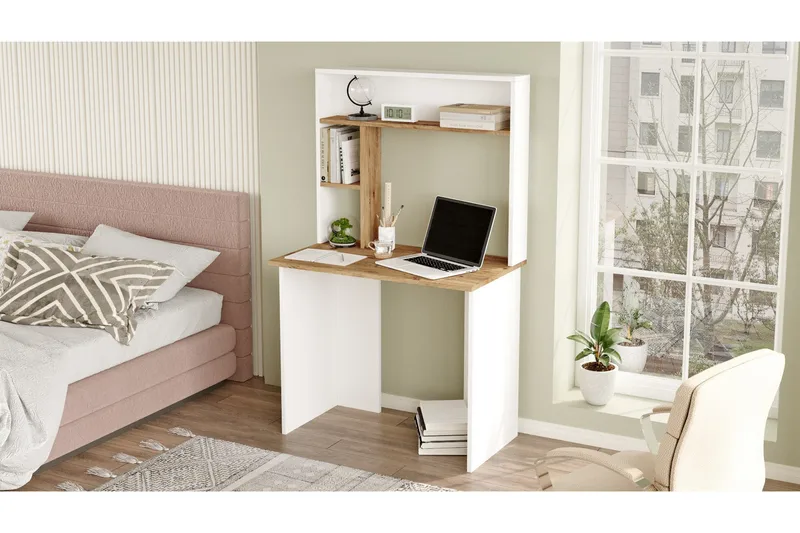 Kaiji Skrivbord 90x51,6 cm Mörkblå/Vit - Hanah Home - Möbler - Hemmakontor - Skrivbord