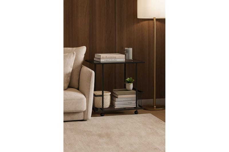 Kallin Sidobord 60x36 cm - Svart/Grå - Möbler - Vardagsrum - Soffbord & vardagsrumsbord - Brickbord