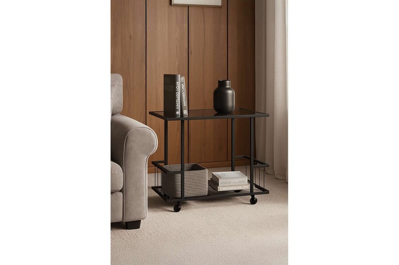 Kallin Sidobord 60x36 cm - Svart/Grå - Möbler - Vardagsrum - Soffbord & vardagsrumsbord - Brickbord