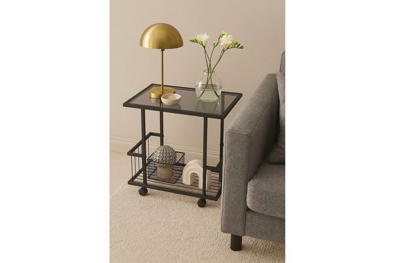 Kallin Sidobord 60x36 cm - Svart/Grå - Möbler - Vardagsrum - Soffbord & vardagsrumsbord - Brickbord