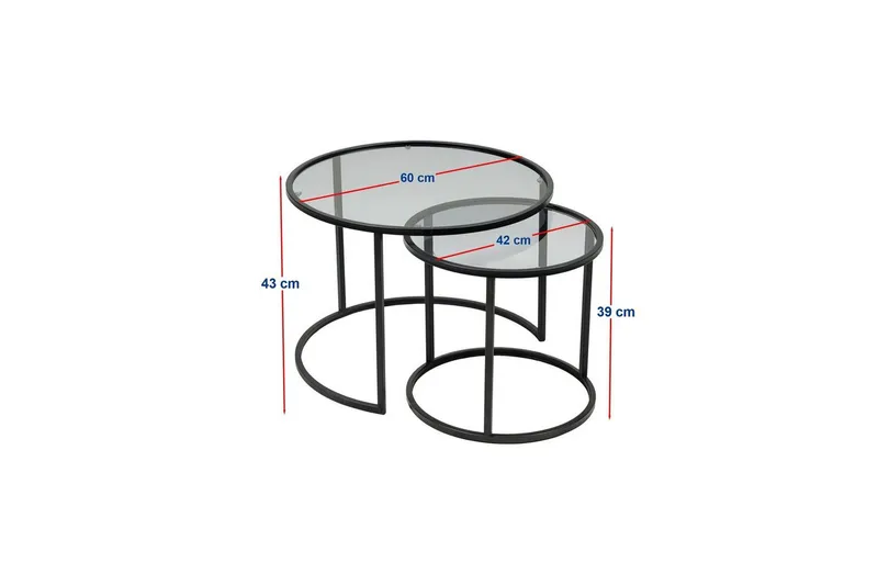 Kashiwa Soffbord 60 cm - Svart - Möbler - Vardagsrum - Soffbord & vardagsrumsbord - Satsbord