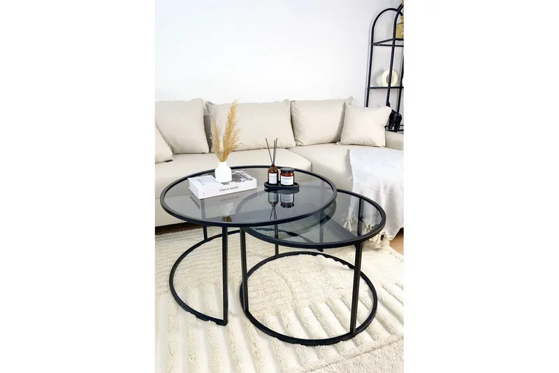 Kashiwa Soffbord 80 cm - Svart - Möbler - Vardagsrum - Soffbord & vardagsrumsbord - Satsbord