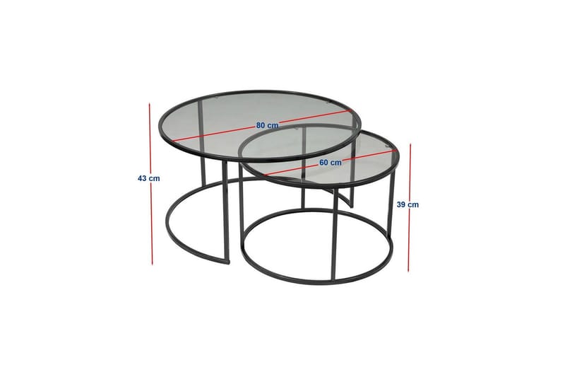 Kashiwa Soffbord 80 cm - Svart - Möbler - Vardagsrum - Soffbord & vardagsrumsbord - Soffbord
