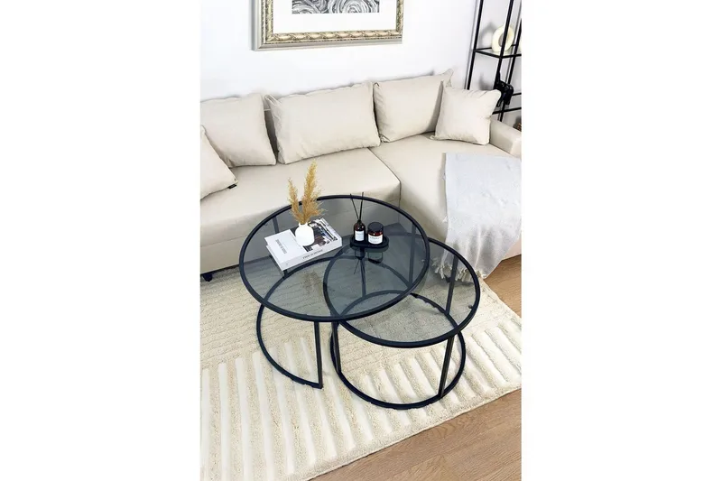 Kashiwa Soffbord 80 cm - Svart - Möbler - Vardagsrum - Soffbord & vardagsrumsbord - Satsbord