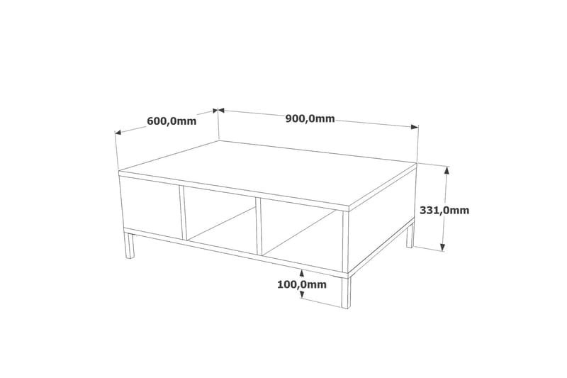 KAUSHAR Soffbord 90x60 cm Mörkblå/Svart - Soffbord - Bord